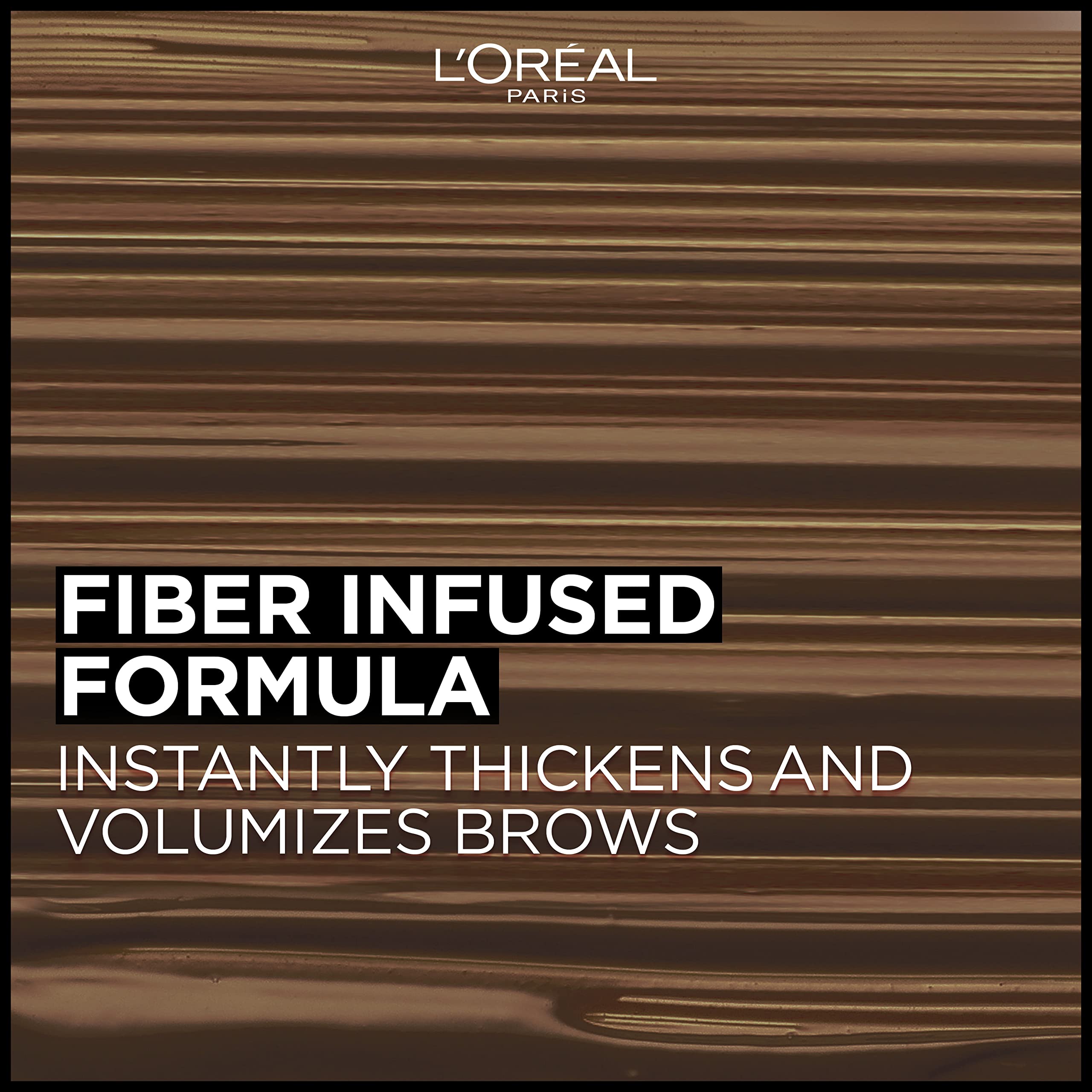 L'Oreal Paris Infallible Volumizing 24H Wear Brow Mascara, Long Lasting Eyebrow Makeup for 2X Fuller Eyebrows, 4.0 Dark Brunette, 0.13 Fl Oz